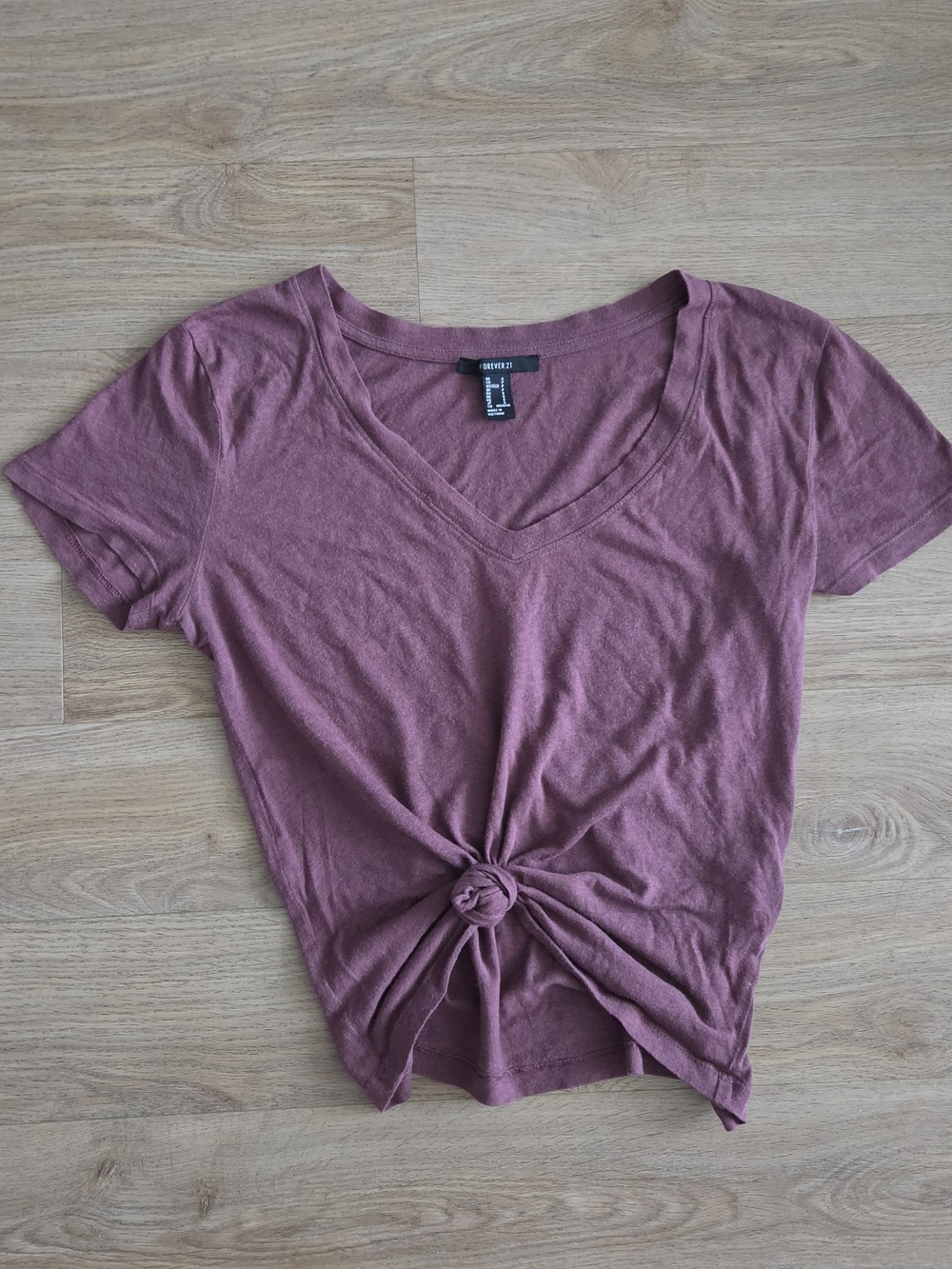 Forever 21 V-Neck Knot Front Tee